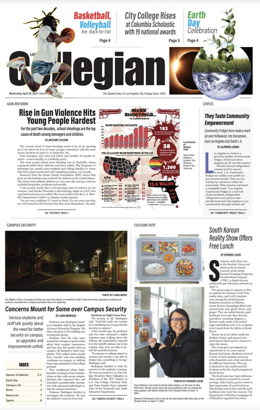 Front page of L.A. City College Collegian