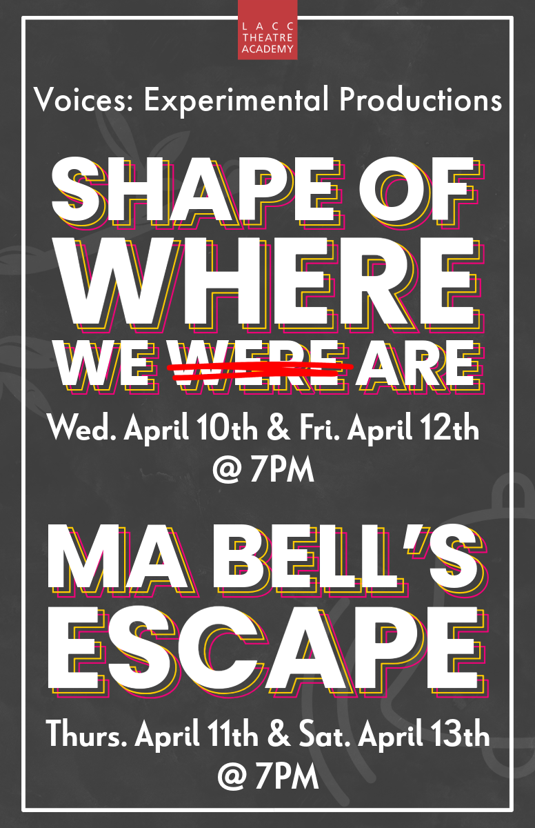 Voices Experimental Production: "Shape of Where We Are," exploring Asian artists' history in the US, and "Ma Bell's Escape," supporting individuals through life transitions.