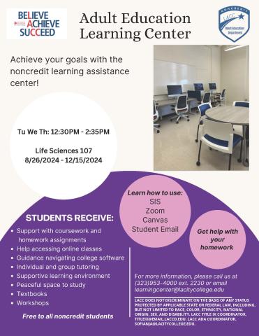 learning center classroom and services 